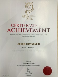 APEA Citation Mr. Ashok Chaturvedi CMD Uflex Ltd March 24, 2016