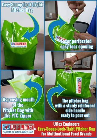 UFlex Engineers Easy-Scoop-Lock-Tight Pitcher Bag for Multinational Food Brands
