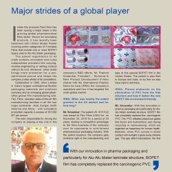 Major Strides of a Global Player: P L Sirsamkar, President – Technical & New Product Development (Films) Shares R&D Efforts With The International Plastic News for Asia  – Reports IRNA | February 2019 Print Edition