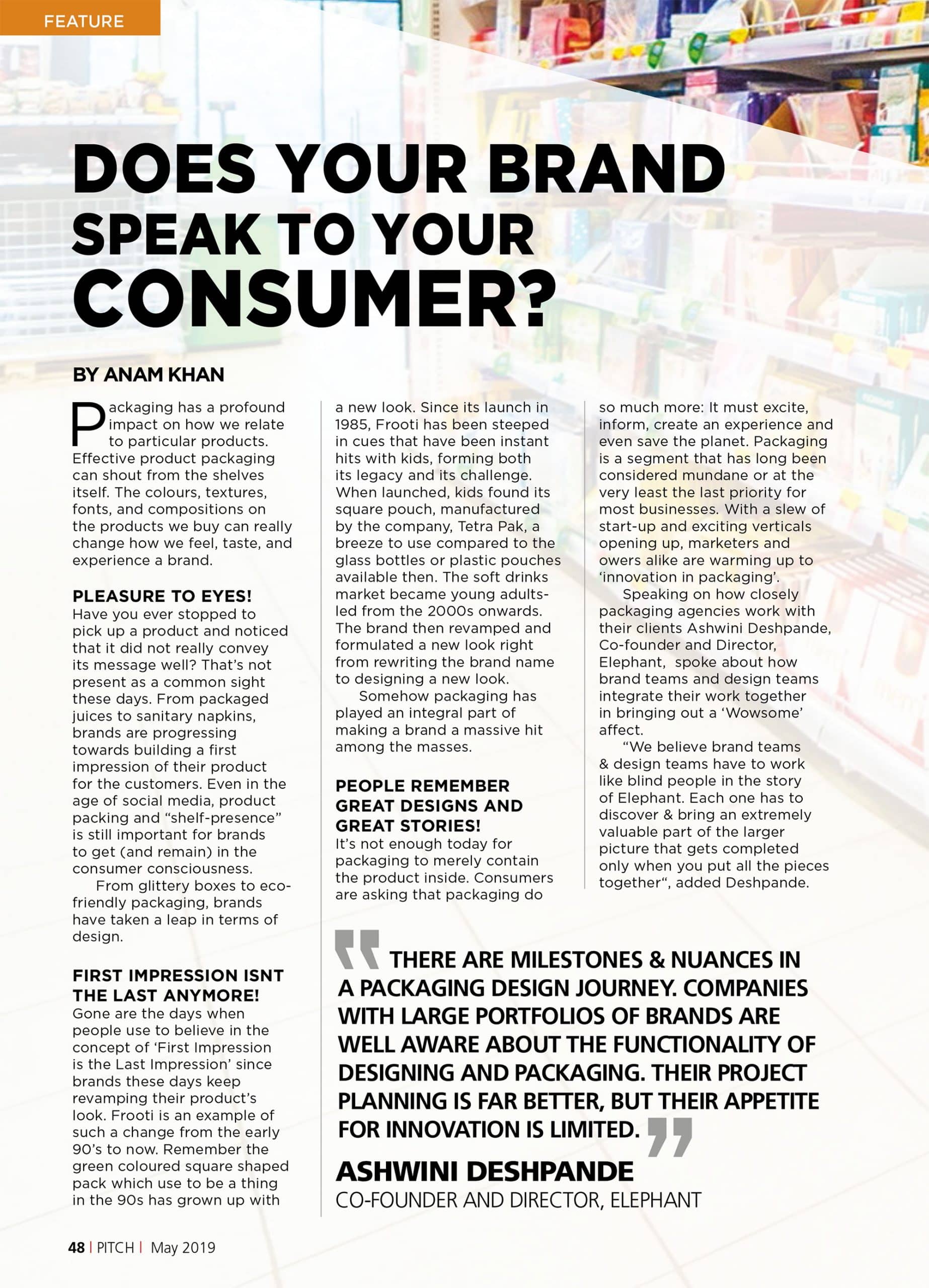 Does Your Brand Speak To Your Consumer? – Reports PITCH | May 2019 Print Edition