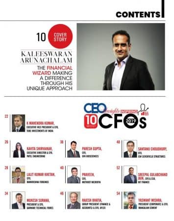 CEO Insights interview with UFlex Group CFO Rajesh Bhatia in their latest issue featuring ’10 Most Inspiring CFOs – 2019′